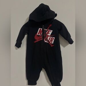 Jordan Black and Red Kids One Piece Footie